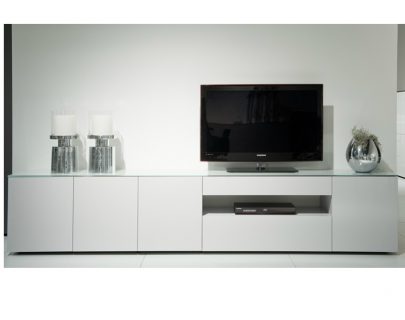 Modern tv dressoir wit glas