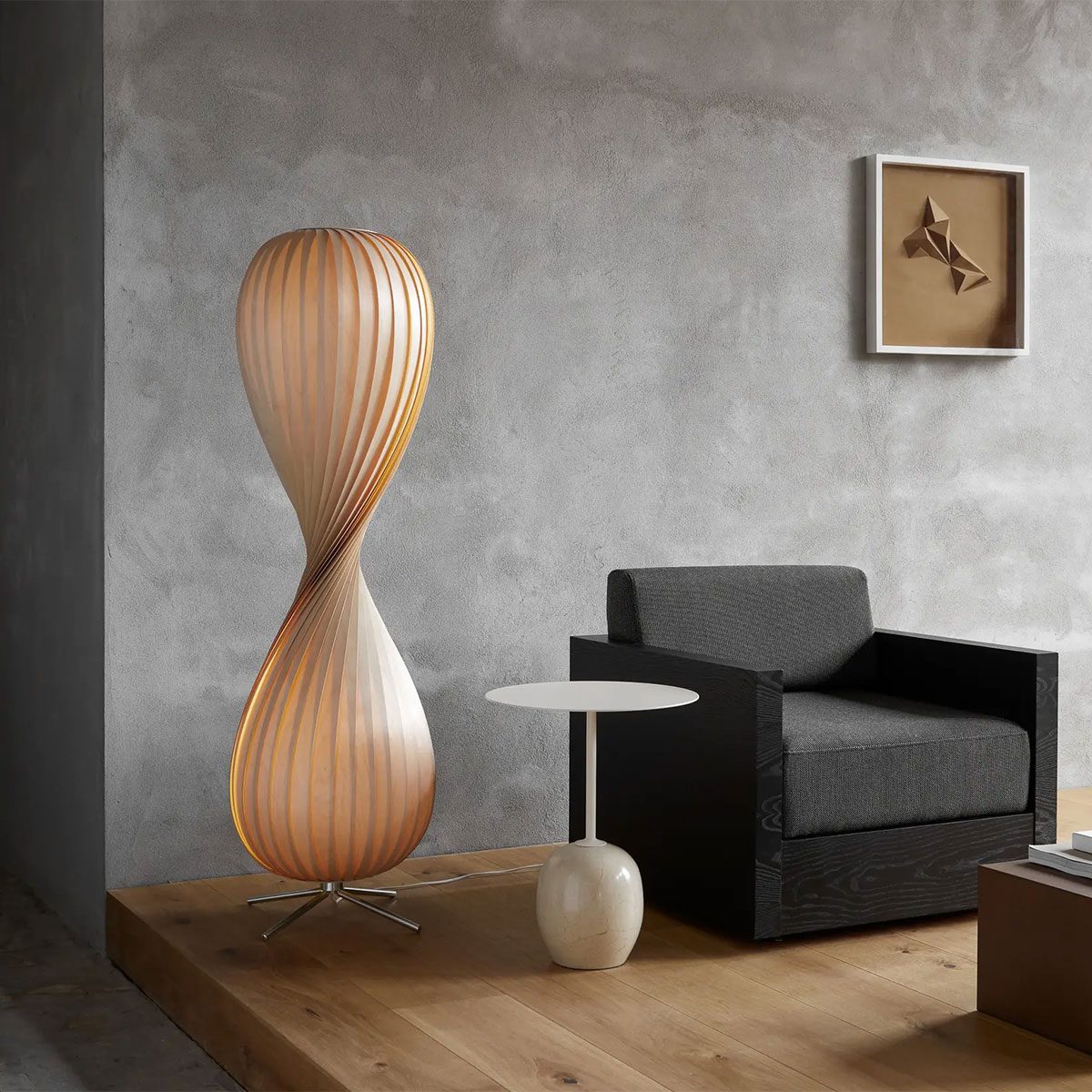 Tom Roussau vloerlamp berkenhout