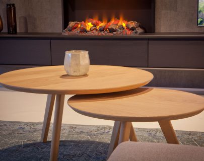 BKS Fjord ronde houten salontafels