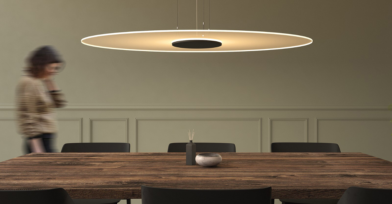 Ferrolight Ghost Disc hanglamp Ovaal