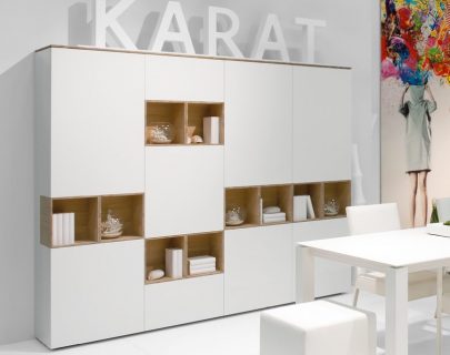 Karat wandkast wit houten vakken