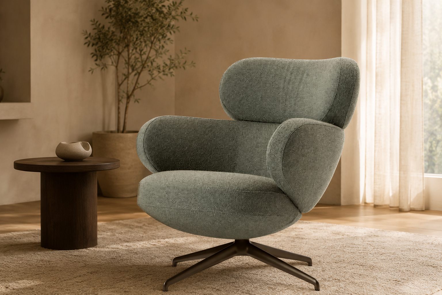 Pode Bibo ronde fauteuil draaibaar