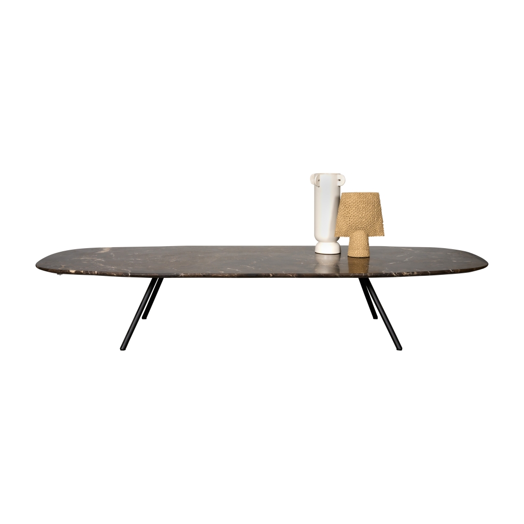Beek Fender salontafel met een marmeren tafelblad Beek Fender salontafel