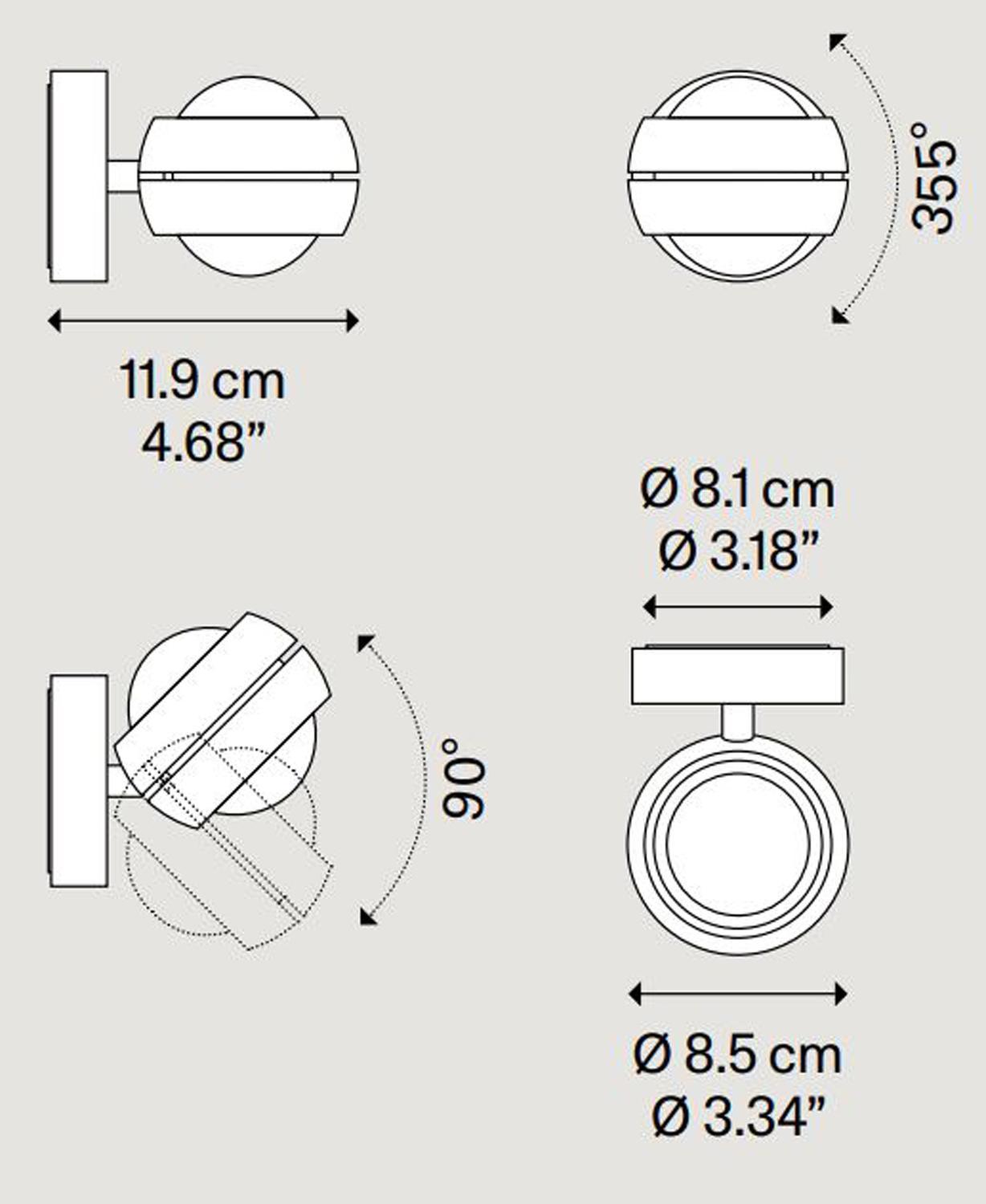 Lodes Nautilus Mini wandlamp afmeting