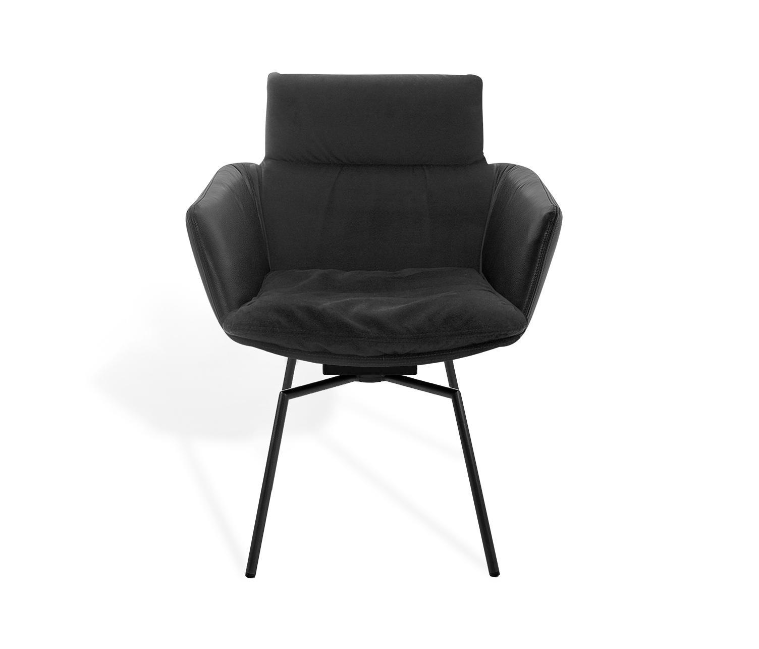 KFF Faye draaibare eetkamerfauteuil zwart