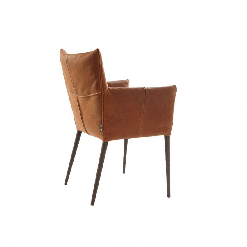 Label van den Berg Mali eetkamerfauteuil eikenhout poot