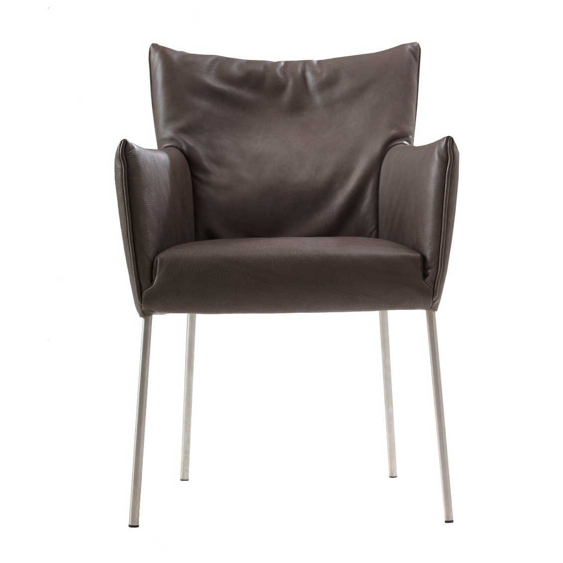 Label van den Berg Mali eetkamerfauteuil met rvs poten