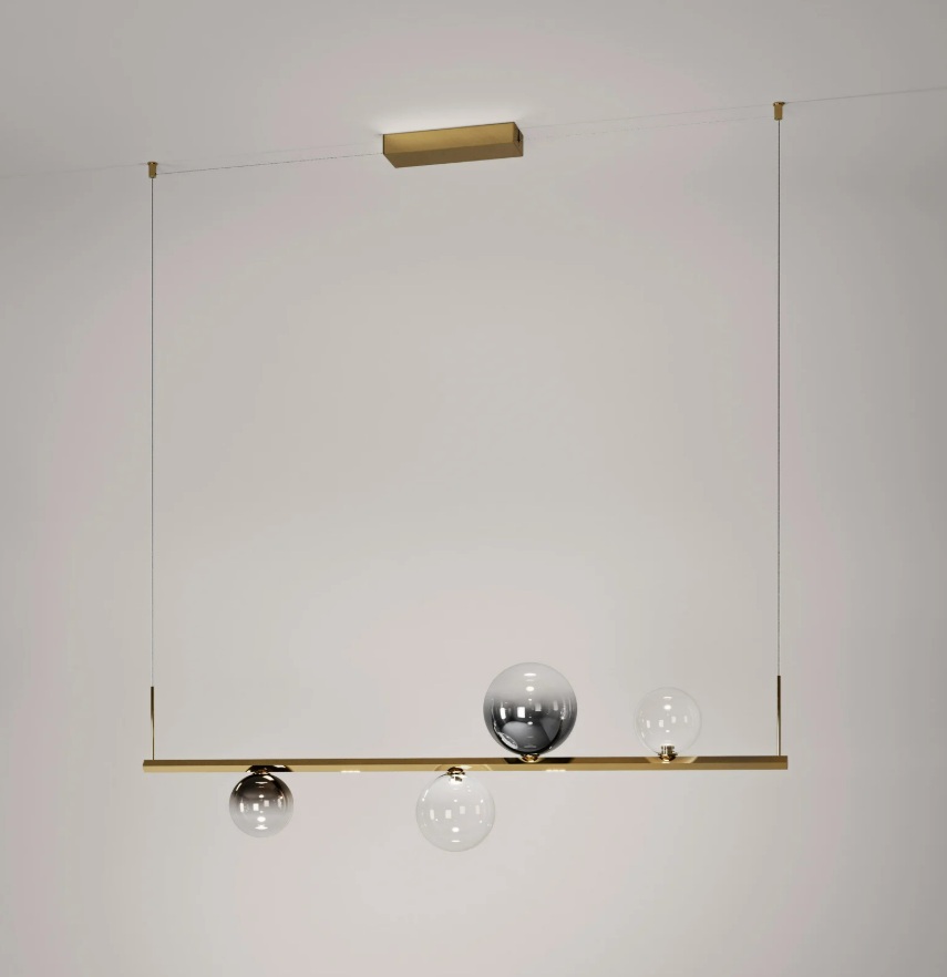 Lodes Random Stick short glossy gold hanglamp