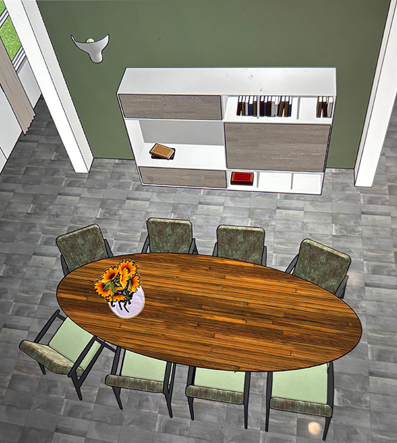 3D tekening eetkamer | Hoogebeen Interieur
