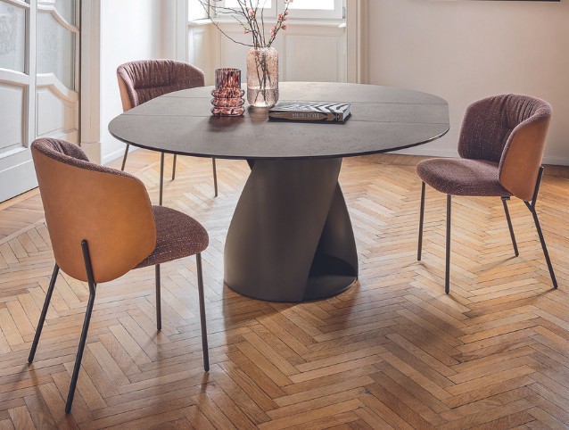 Calligaris Cyclone eettafel mat brons frame