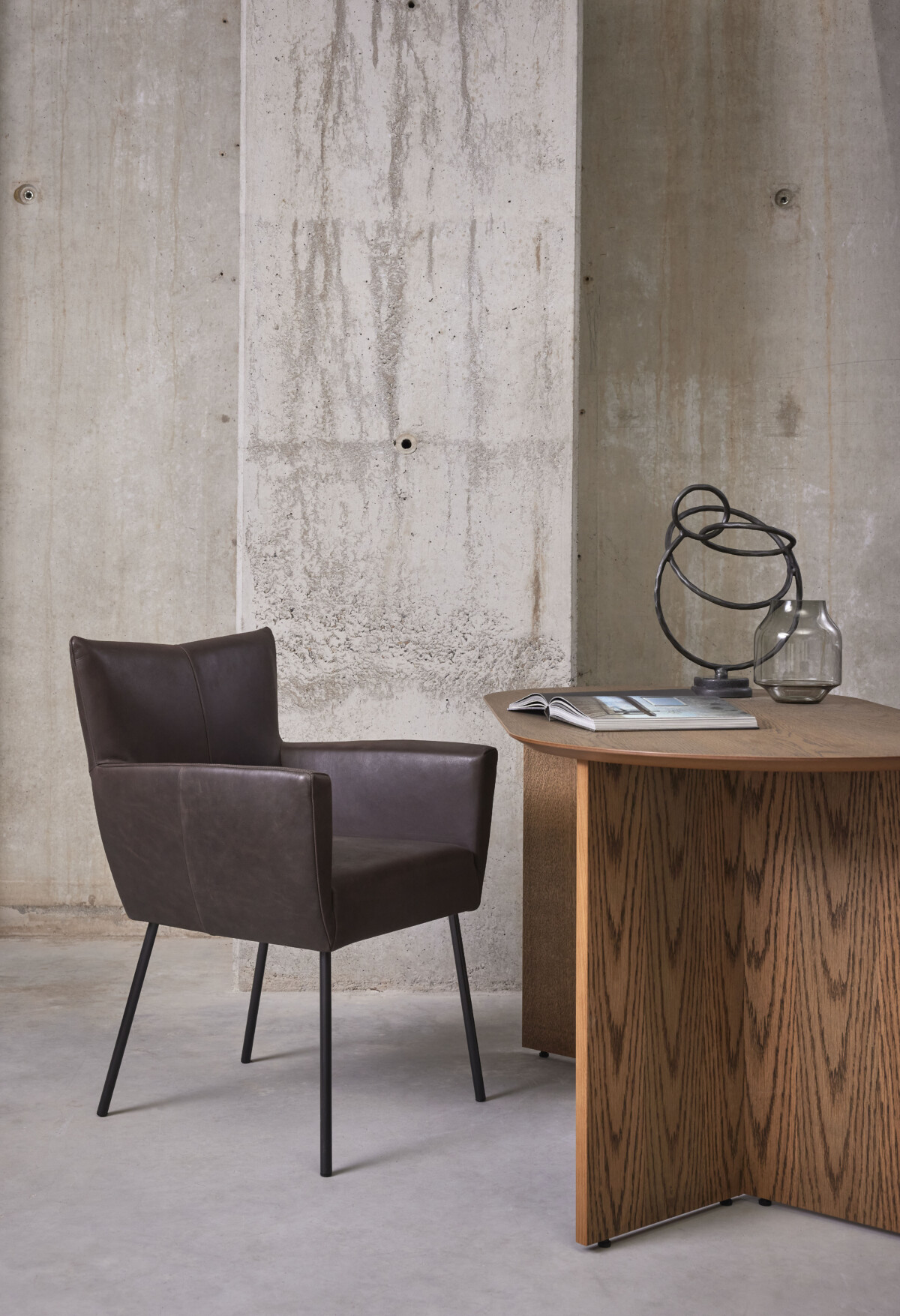 Design On Stock Moka eetkamerstoel bruin leder