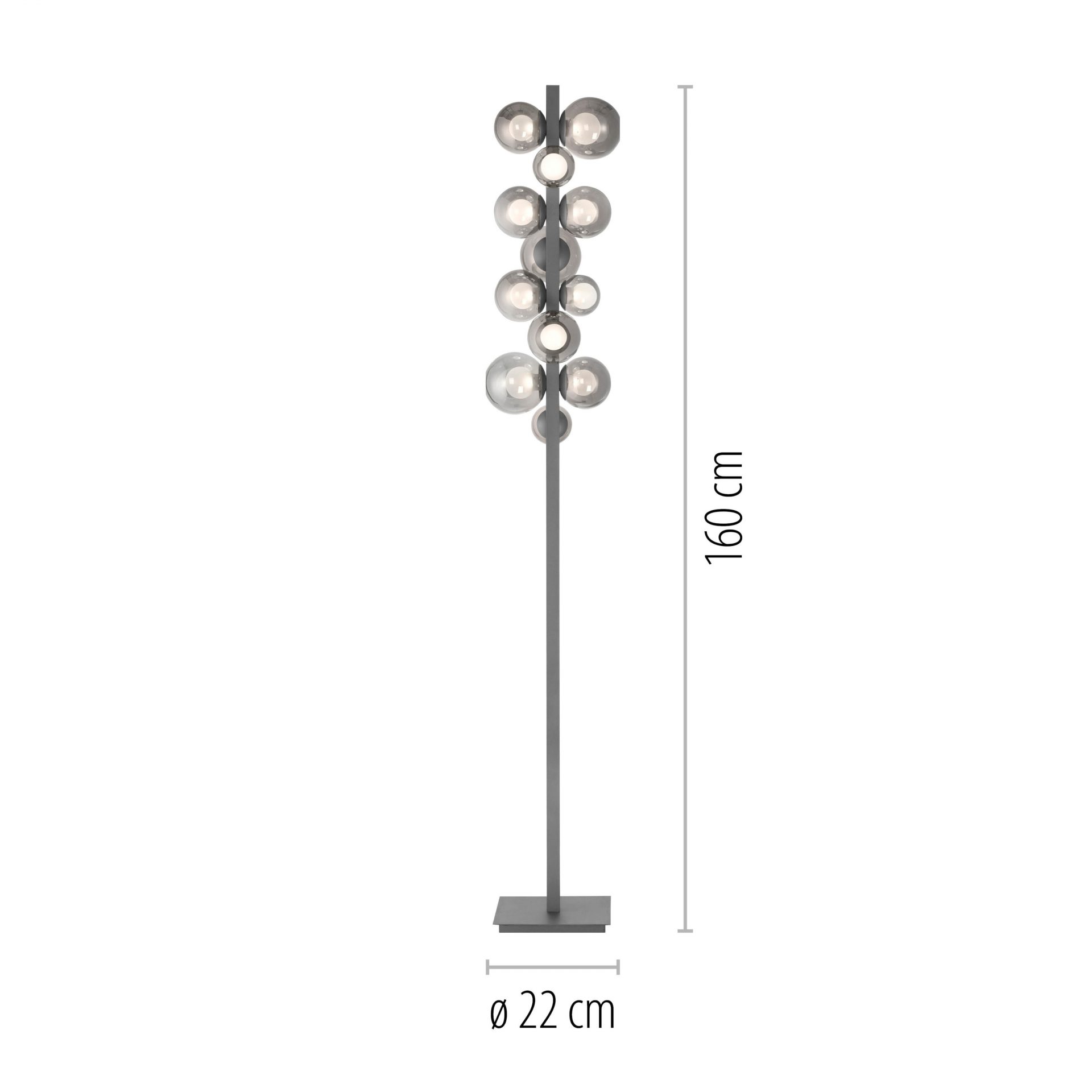 Paul Neuhaus PURE vloerlamp Popup grau afmetingen