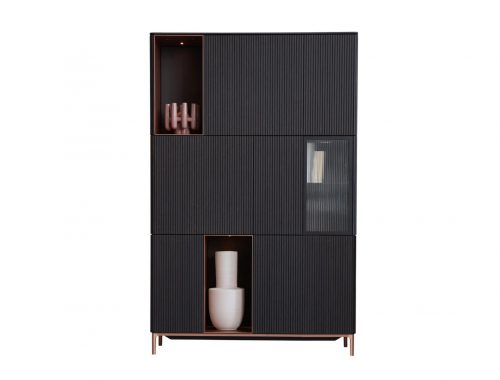 Saunaco Ron design wandkast geribbeld