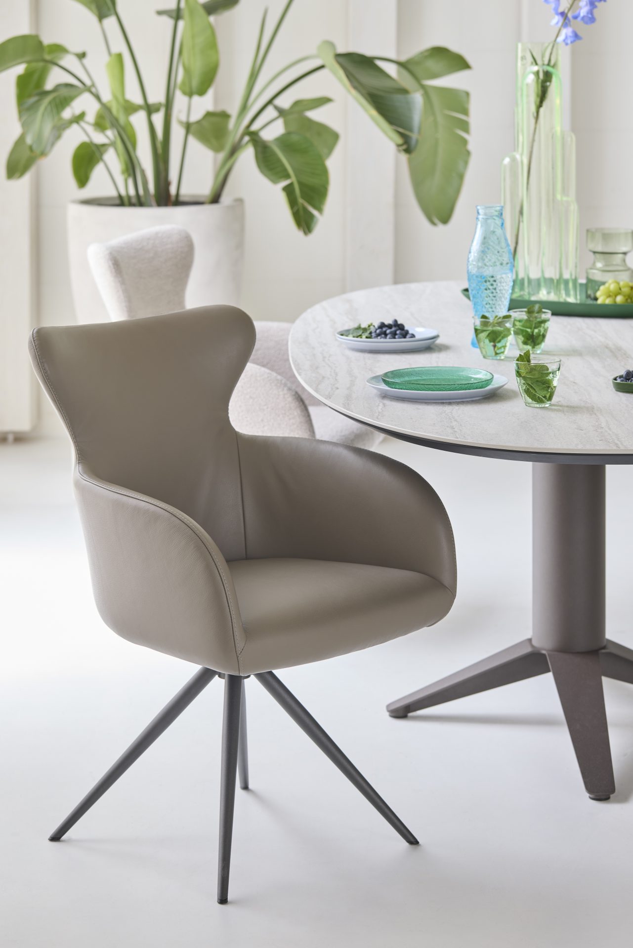 Bert Plantagie Nio Statief eetkamerfauteuil leder