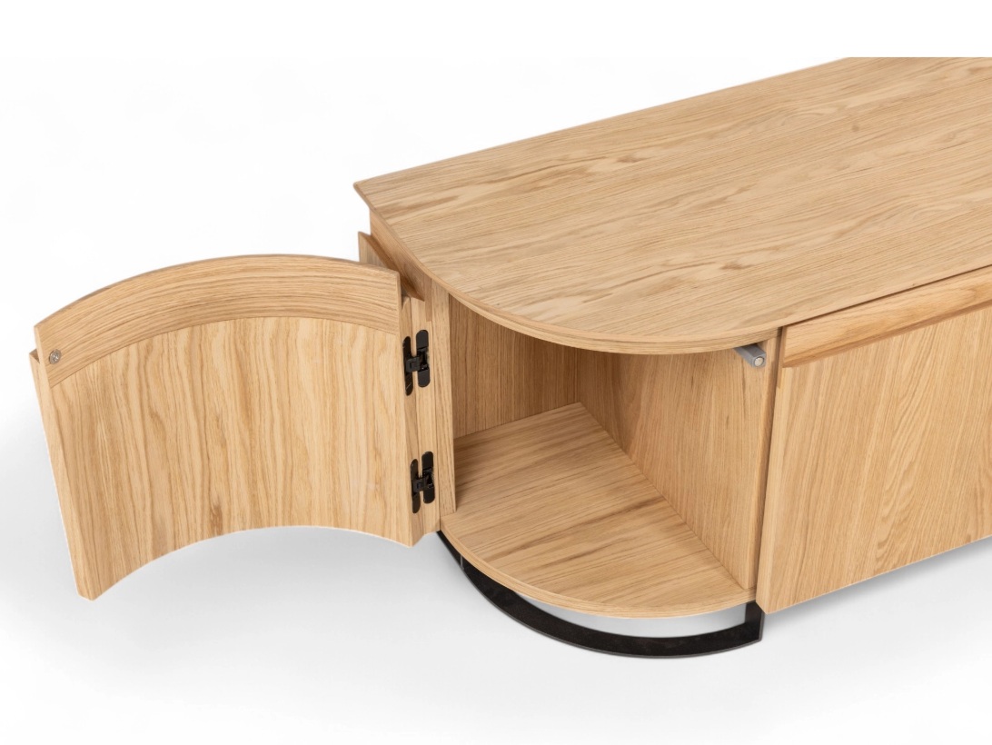 Crest Hana rond tv meubel met afgeronde deuren