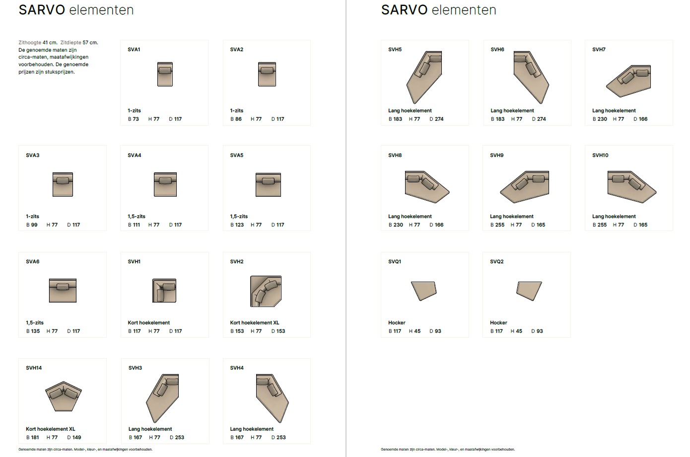 Hofstede Raanhuis Sarvo bank elementen