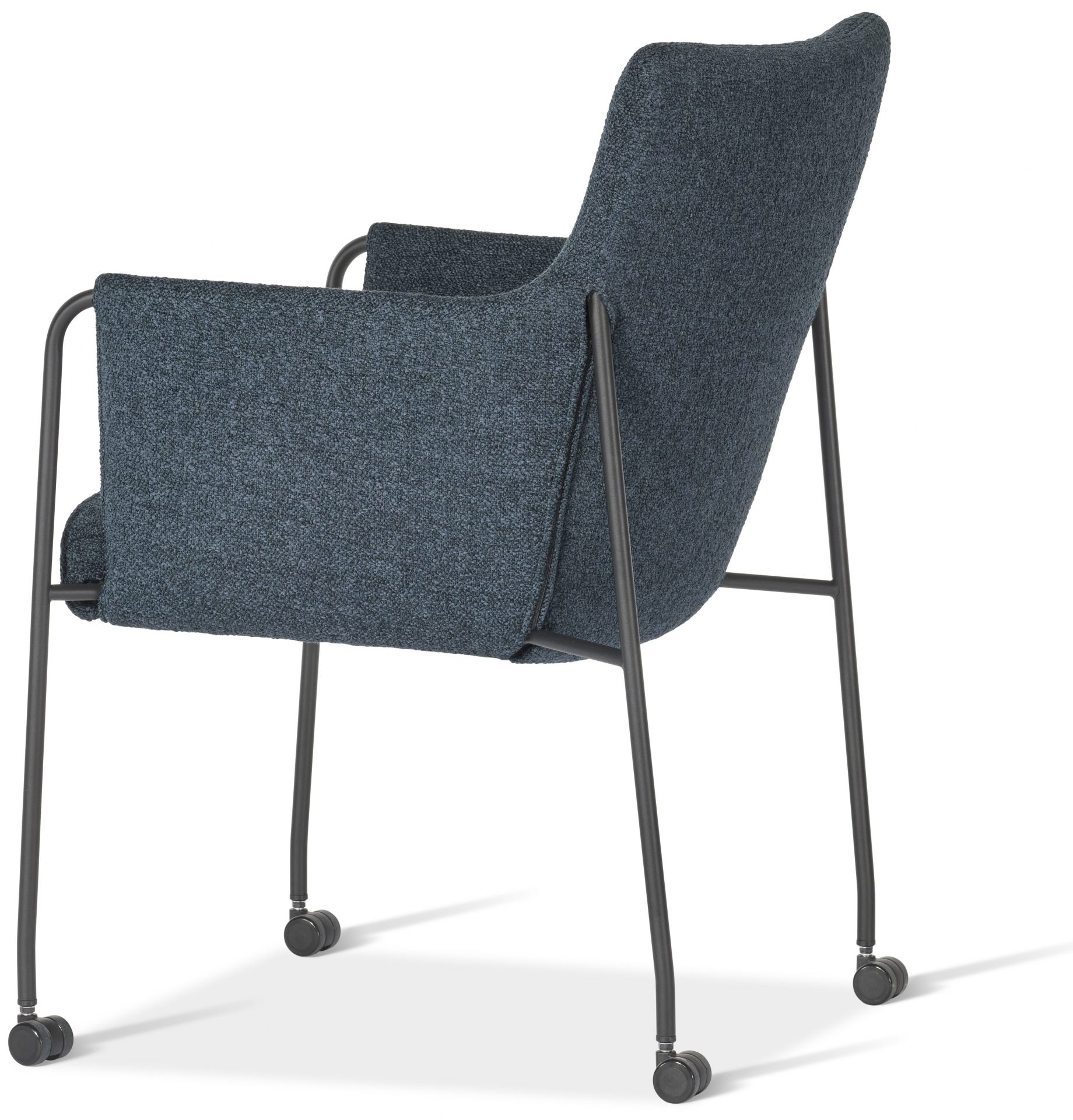 Design On Stock Myra eetkamerfauteuil met wiel zij aanzicht