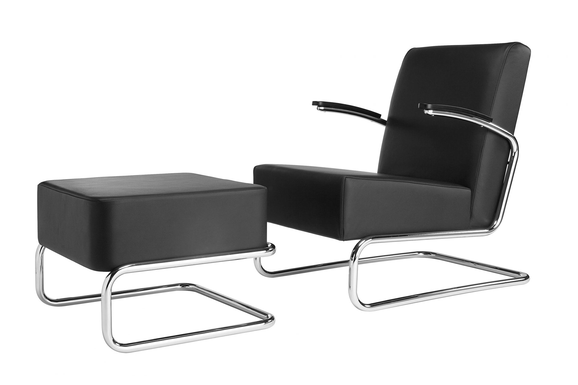 Dutch Orignals Gispen 405LA fauteuil met hocker in leder