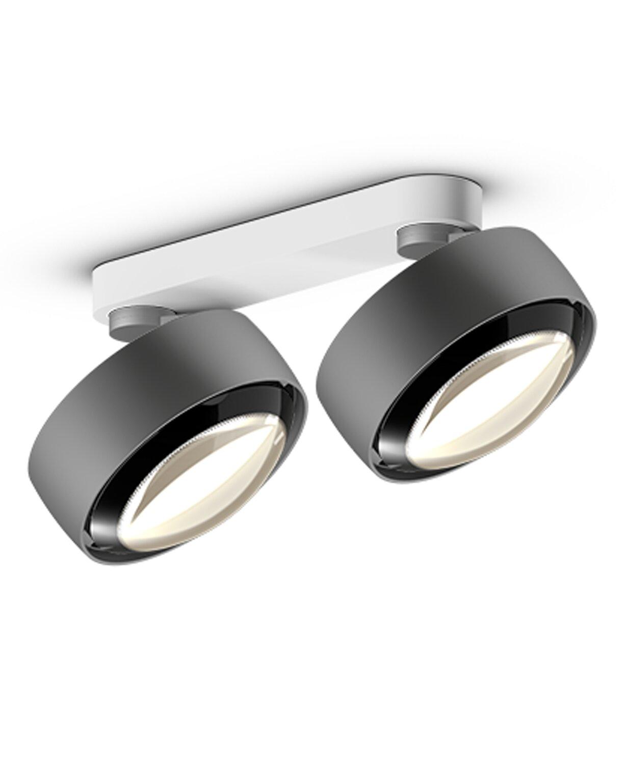 Occhio Pui Alto Doppio in de kleur chroom mat  en wit mat Occhio Pui Alto Doppio Chroom mat - wit mat