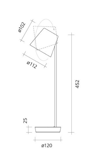 Baltensweiler FEZ T tafellamp afmeting