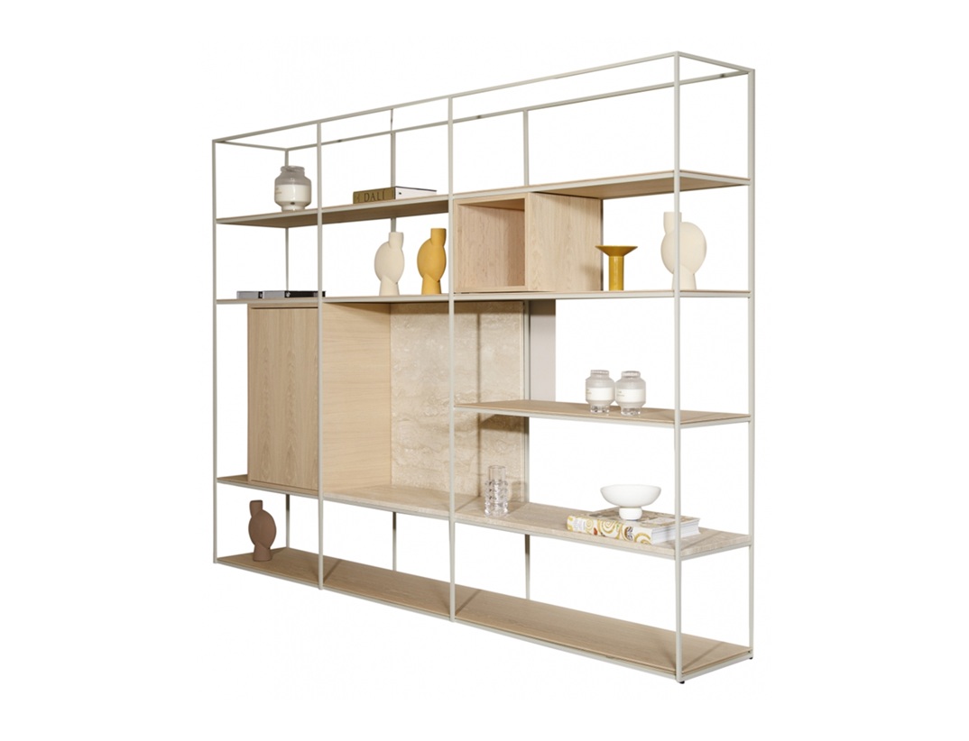 Beek Cubic design kast met travertin