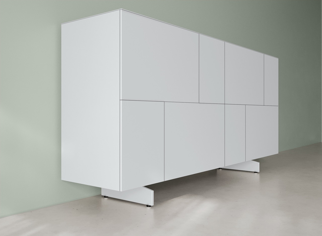 Coesel Capri 540 wandkast kleur wit op onderstel inclusief stelvoetjes (125mm) Coesel Capri 540 wandkast op onderstel