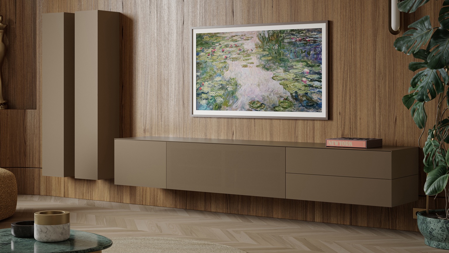 Coesel Prisma F650 hangend dressoir met audioklep Coesel Prisma F650 hangend dressoir met audioklep