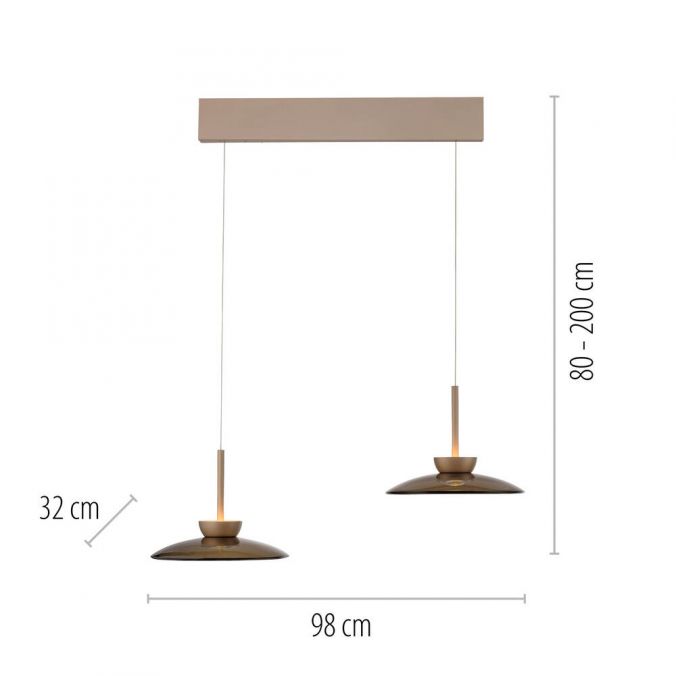 Paul Neuhaus LED Pure Moon hanglamp afmeting