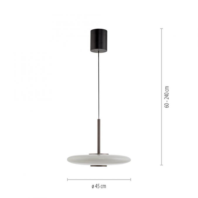 Paul Neuhaus PURE E-Vitrum hanglamp dark-metal brown afmeting