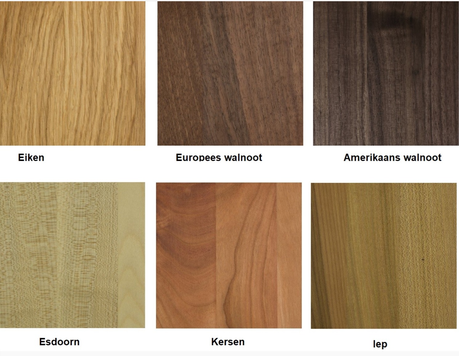 Artisan kleuren overzicht houtsoorten | Hoogebeen Interieur Artisan kleuren overzicht houtsoorten | Hoogebeen Interieur