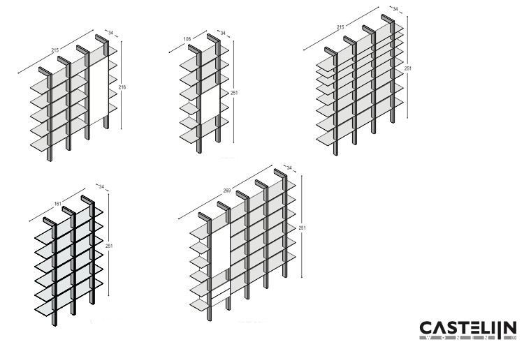 Castelijn Groove-XS boekenkast afmetingen