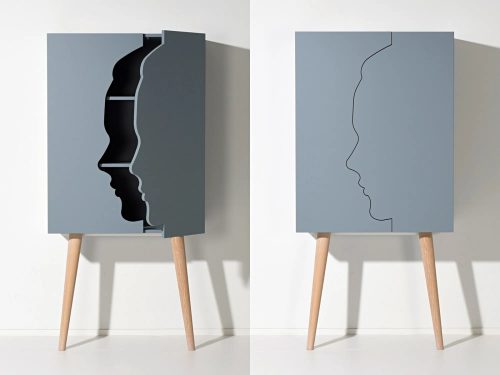 Castelijn leunkast met contour gezicht