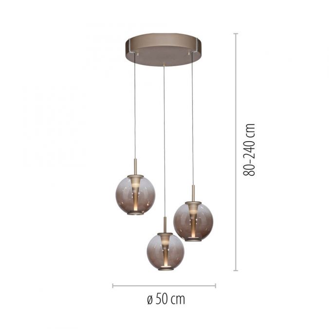 Paul Neuhaus PURE E-Infinity hanglamp brons afmeting