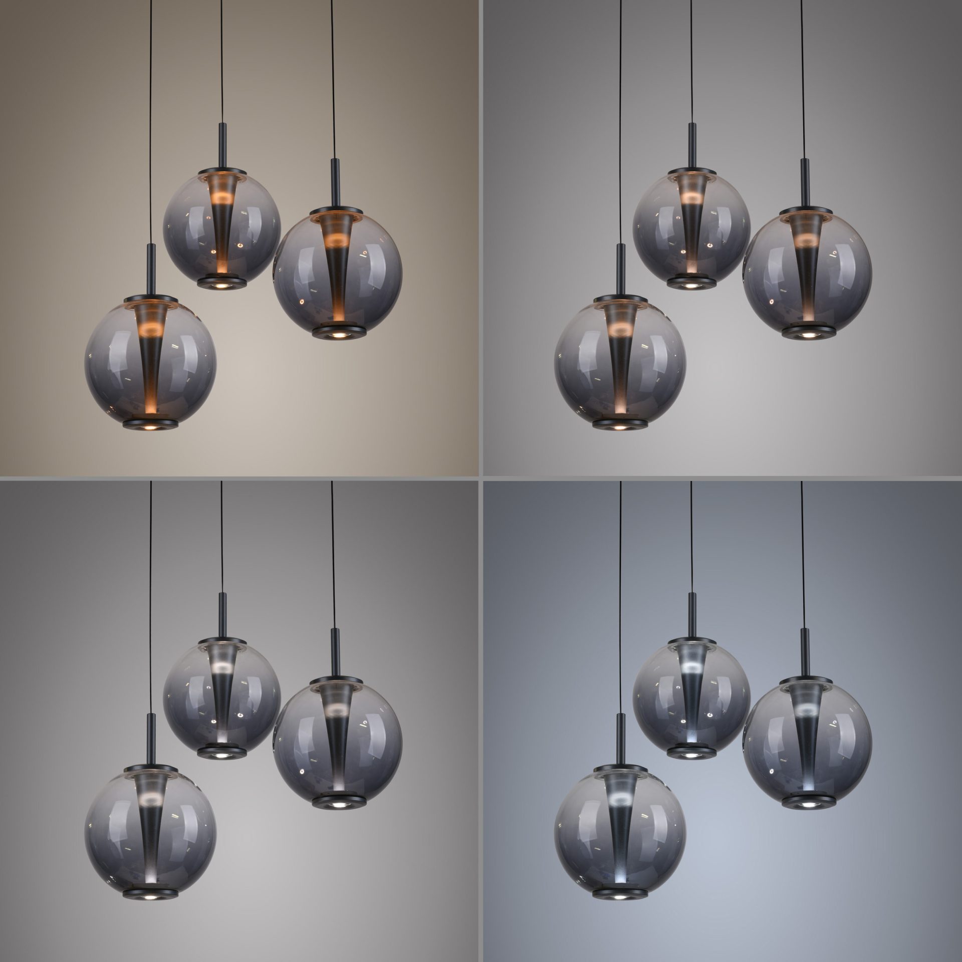 Paul Neuhaus PURE E-Infinity hanglamp grijs brandend