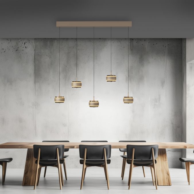Paul Neuhaus PURE Falling Rings 5-lichts hanglamp