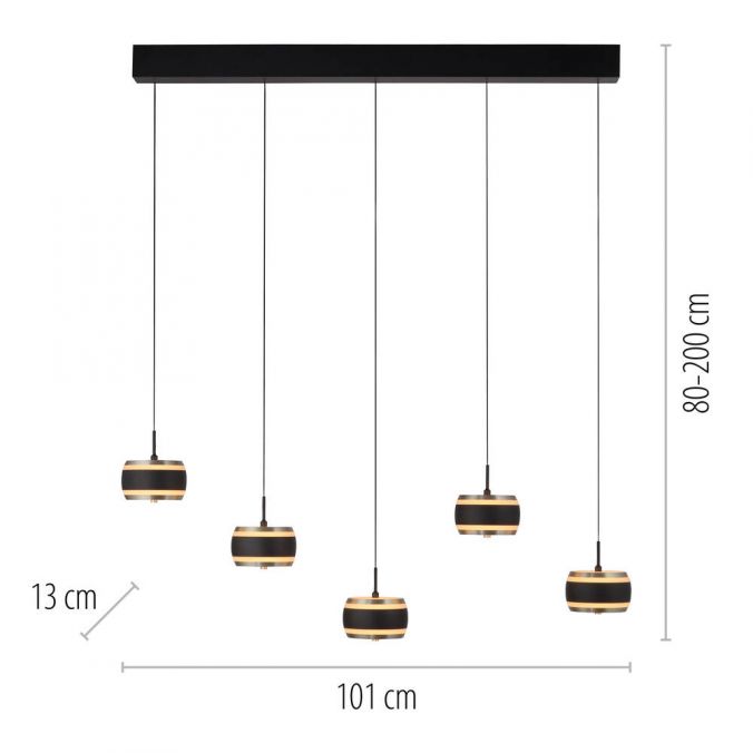 Paul Neuhaus PURE Falling Rings hanglamp afmeting