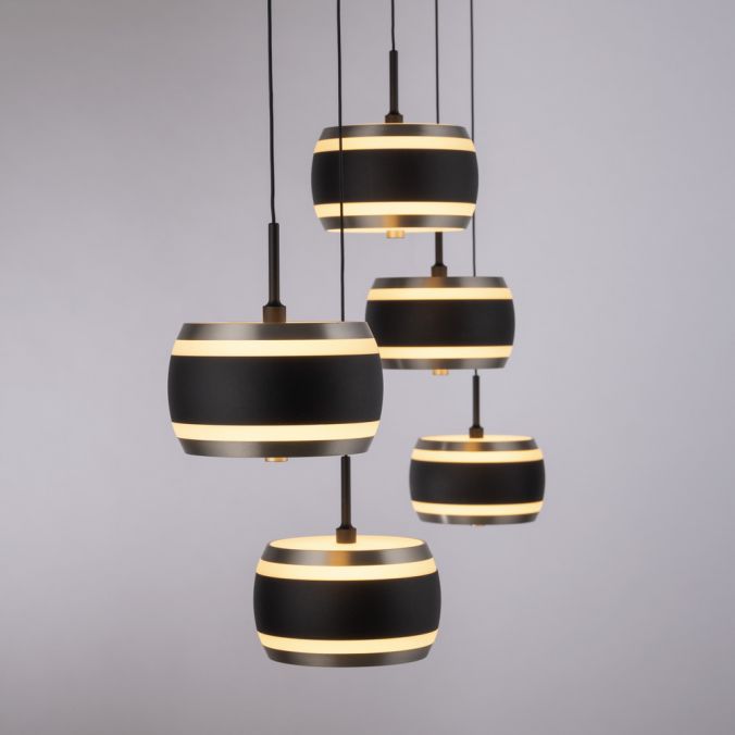 Paul Neuhaus PURE Falling Rings hanglamp black pearl diamond