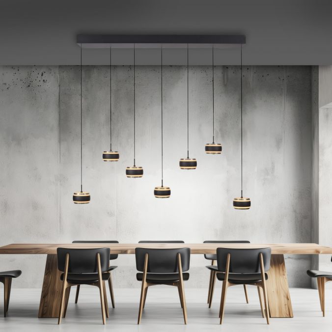 Paul Neuhaus PURE Falling Rings hanglamp black