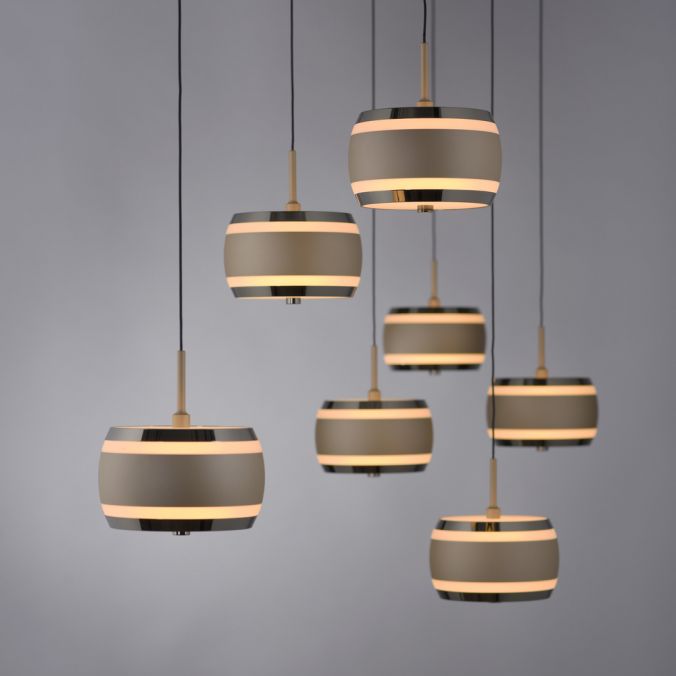 Paul Neuhaus hanglamp falling rings brons