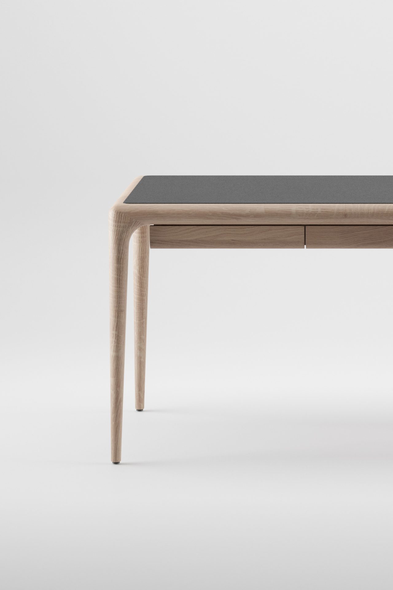 Artisan Latus leather desk eiken met lederen blad