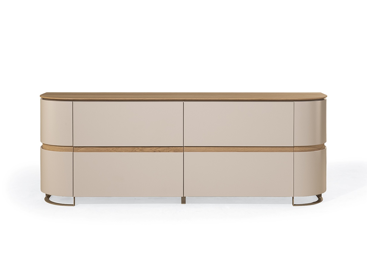 Crest Hana rond design dressoir in lak