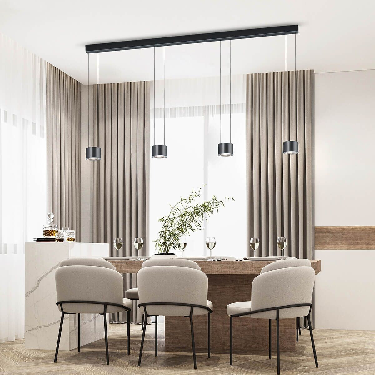Bankamp Impulse 4-delige hanglamp