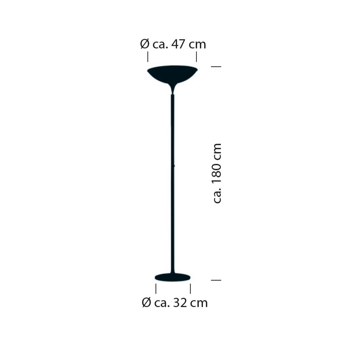 Bankamp Opera vloerlamp afmeting