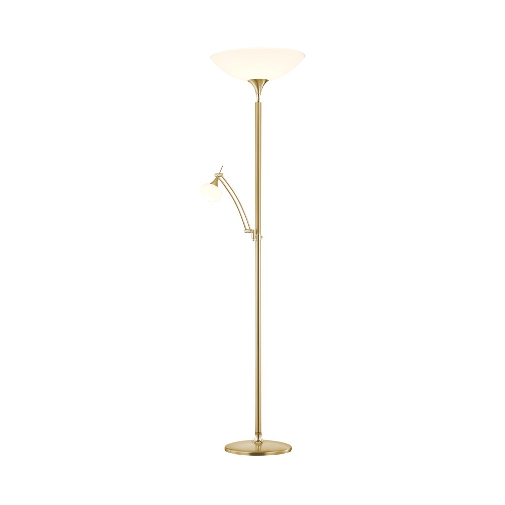 Bankamp Opera vloerlamp met leeslamp messing
