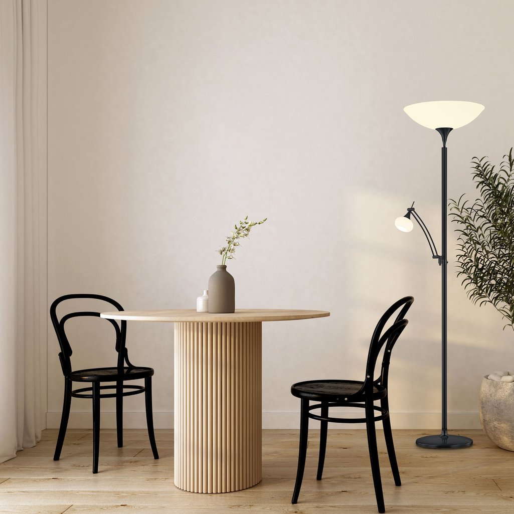 Bankamp Opera vloerlamp met leeslamp woonkamer
