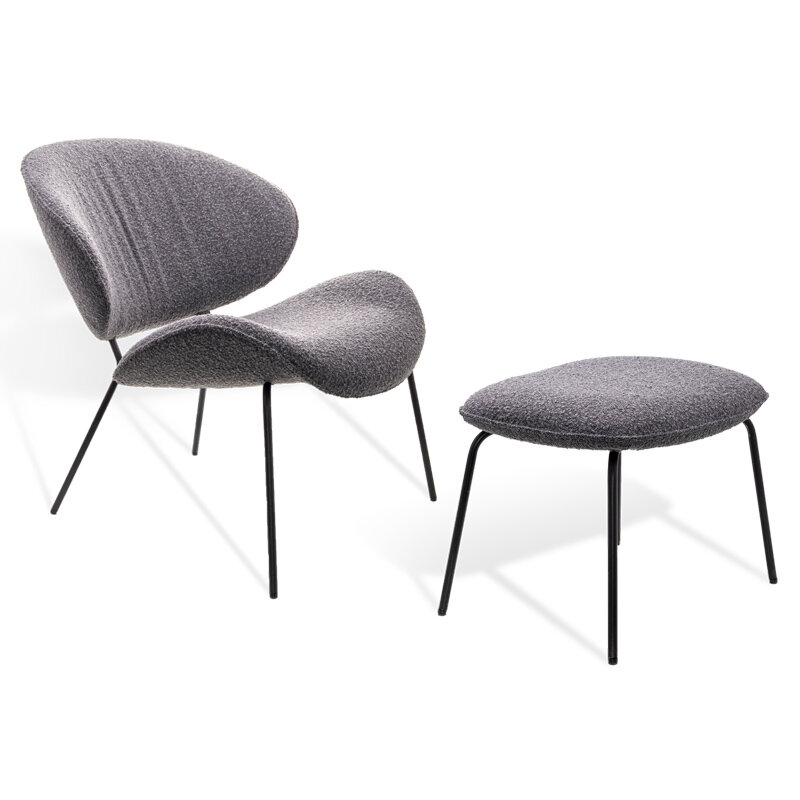 KFF Alvaro lounge stoel met bijpassende hocker KFF Alvaro lounge stoel met ottoman