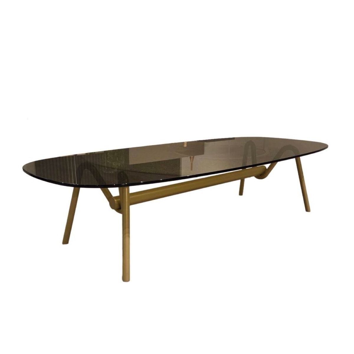 Metaform Gong salontafel met een brons gehard glas Metaform Gong salontafel brons glas