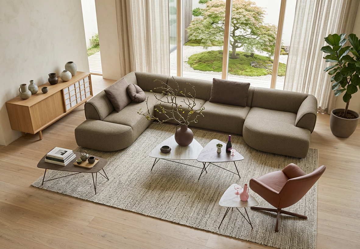 Japandi interieur | Bert Plantagie Rozan bank Japandi interieur | Bert Plantagie Rozan bank