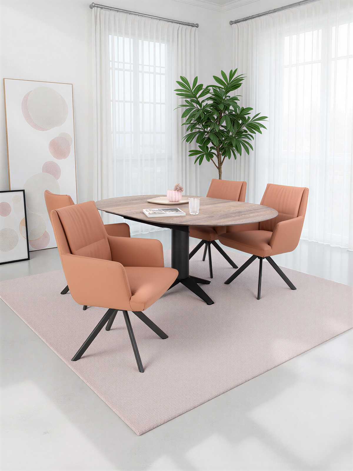 Bert Plantagie Bloom met slim uitschuifsysteem Bert Plantagie Bloom uitschuiftafel met uitschuifblad