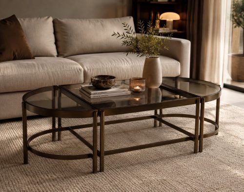 Select Design salontafel Granada brons rookglas